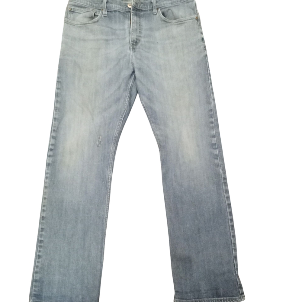 Wrangler straight fit flex mens 34/30 faded blue jeans